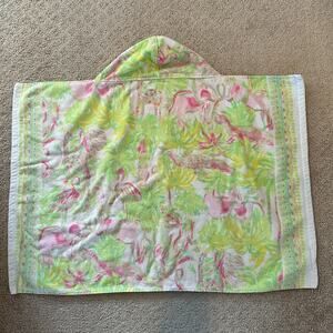 Lilly Pulitzer x Pottery Barn Kids Baby Hooded Beach Towel On Parade Green Pink